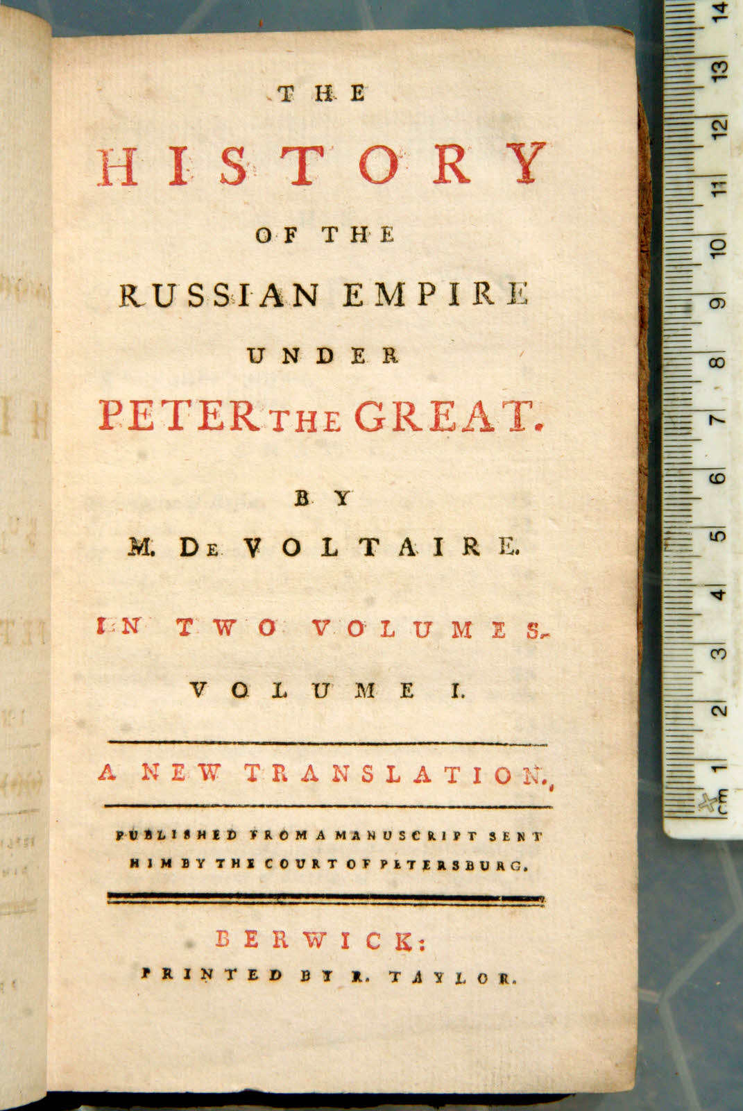 Title Page, Voltaire History of Russian Empire